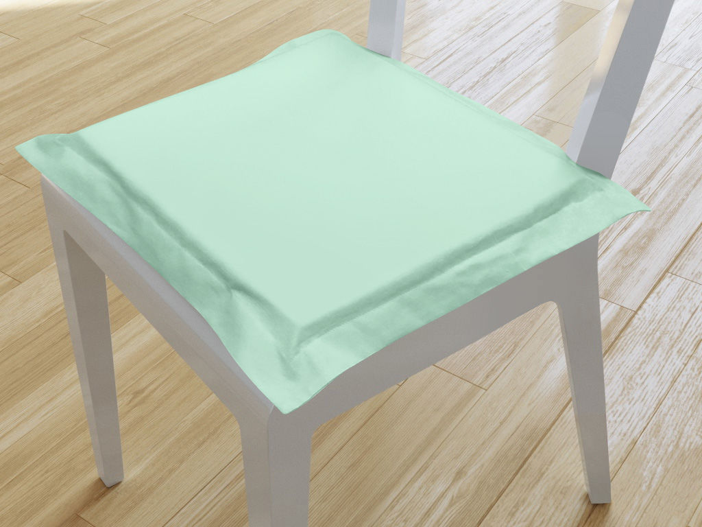 Kwadratowa poduszka na krzesło z ozdobną kantą 38x38 cm Suzy - miętowa