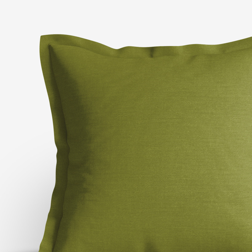 Poszewka na poduszkę z ozdobną kantą dekoracyjna Loneta - oliwkowa