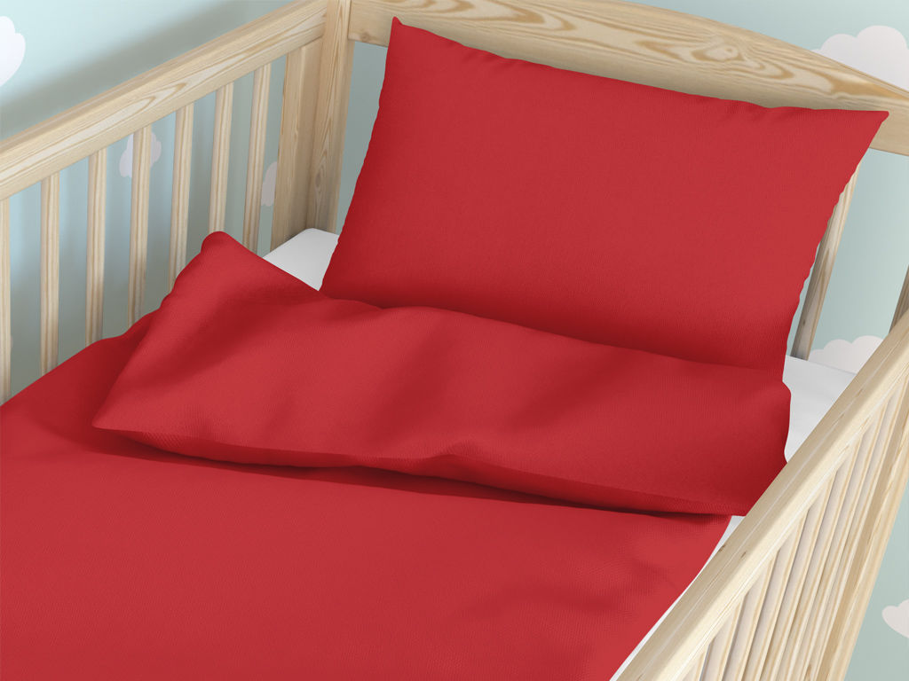 Pościel bawełniana do łóżeczka - czerwona