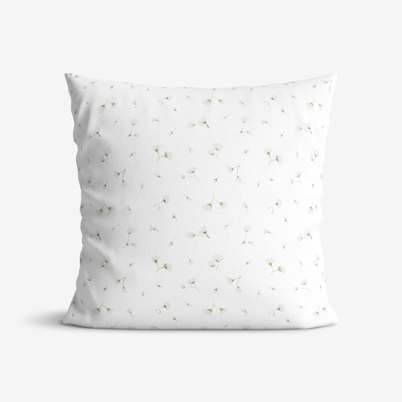 Poszewka na poduszkę bawełniana - drobne kwiatki na białym