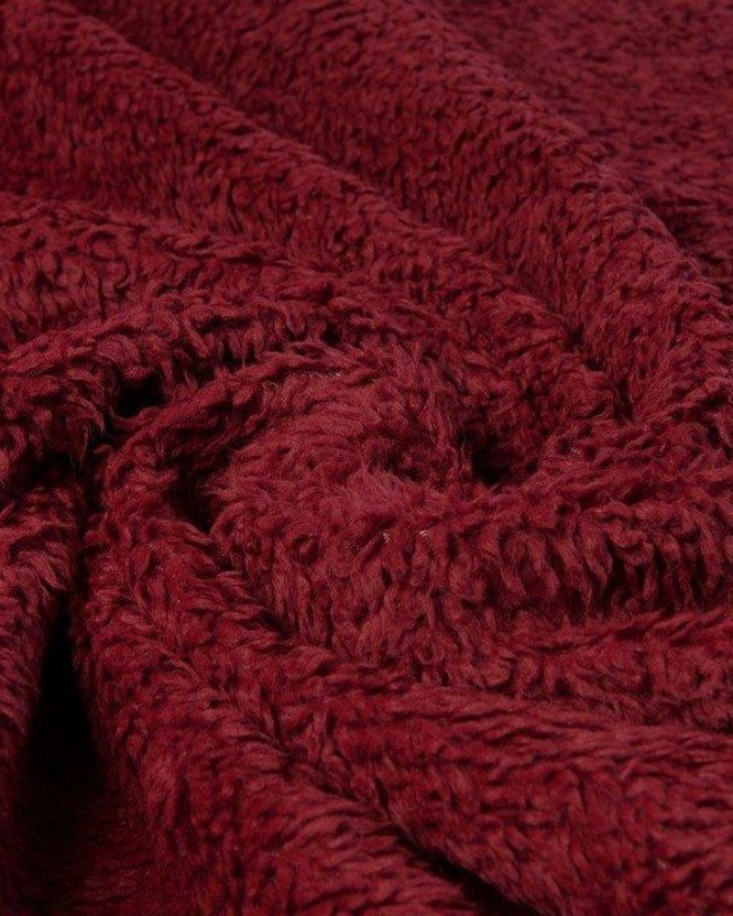 Sztuczne futro na metry - Teran 430 burgundowy czerwony
