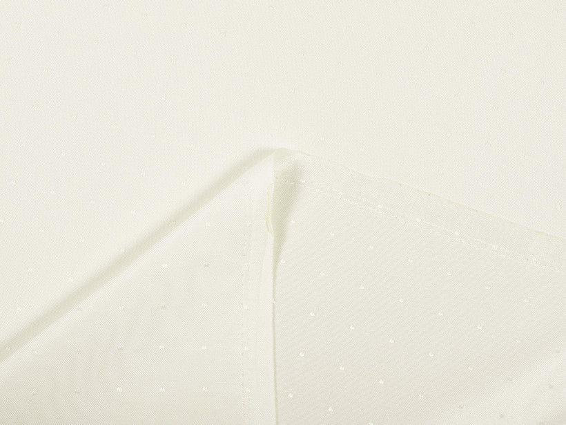 Luksusowa tkanina obrusowa plamoodporna - waniliowa z błyszczącymi kwadratami