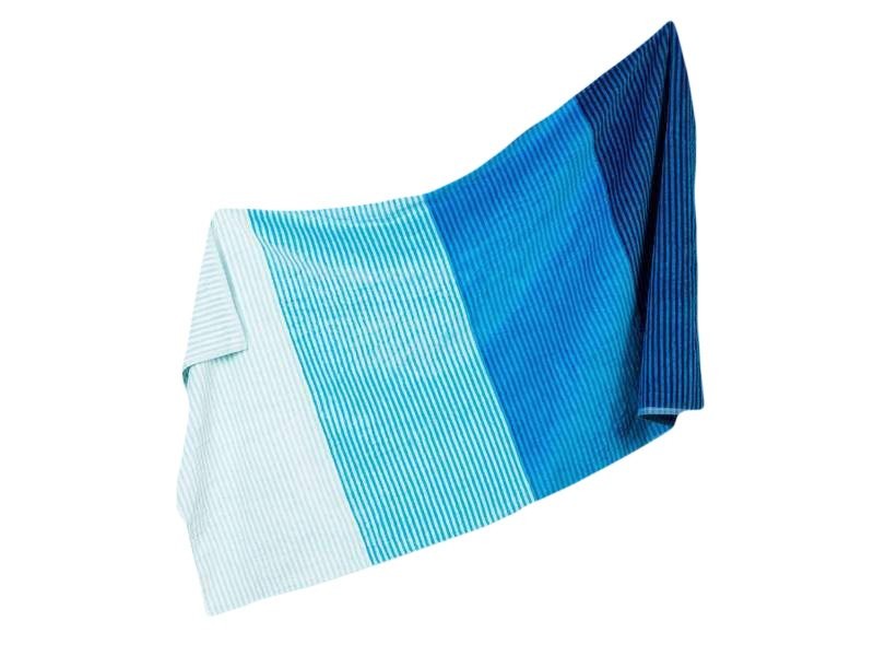 Duży ręcznik plażowy 90x160 cm - niebieskie paski