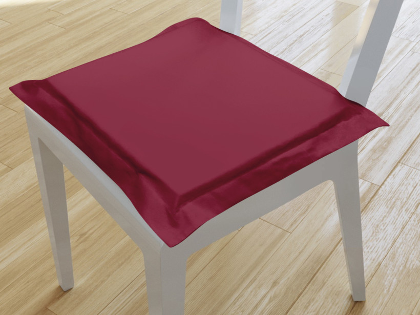 Kwadratowa poduszka na krzesło z ozdobną kantą 38x38 cm Suzy - burgund