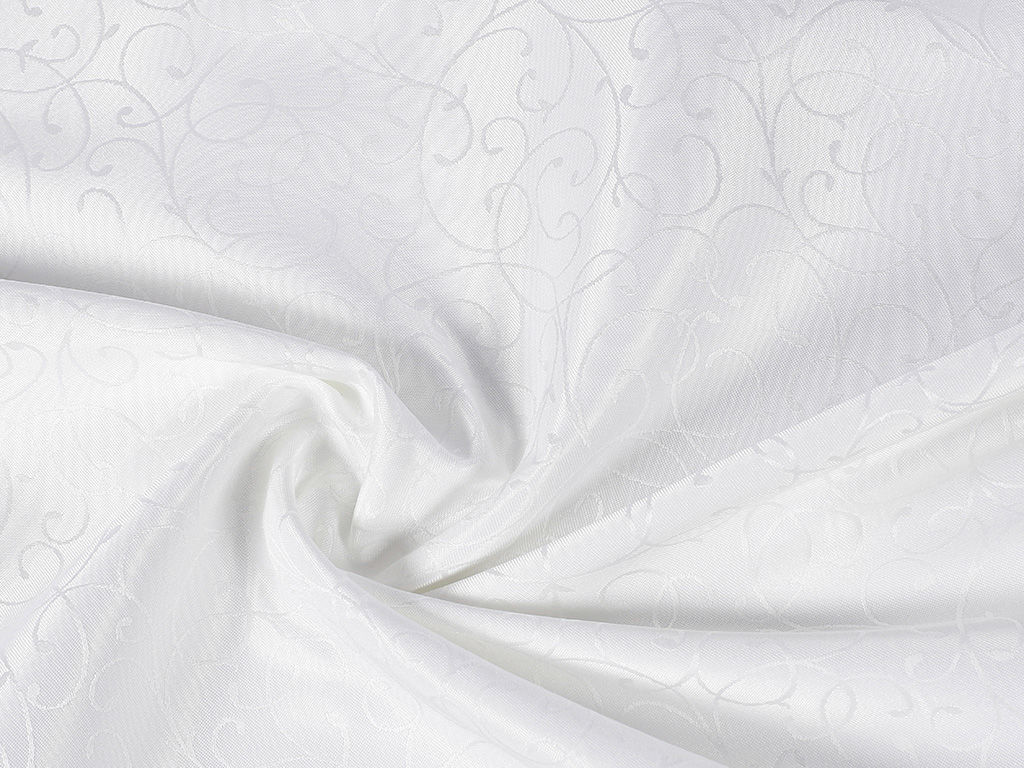 Luksusowa tkanina obrusowa dekoracyjna - biały rysunek