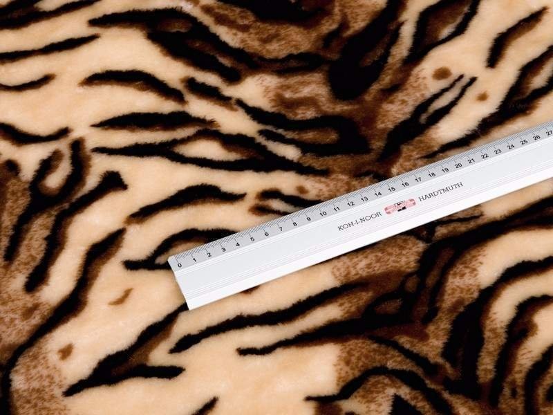 Sztuczne futro o krótkim włosiu na metry - Tygr 1