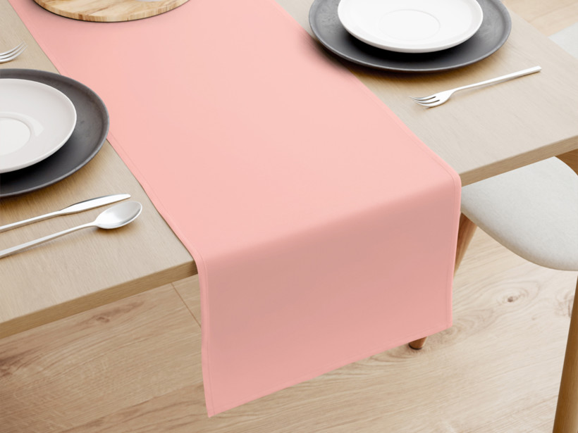 Bieżnik na stół z płótna bawełnianego - pastelowy różowy