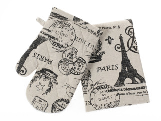 Rękawica+ścierka kuchenna bawełniana - Paryż
