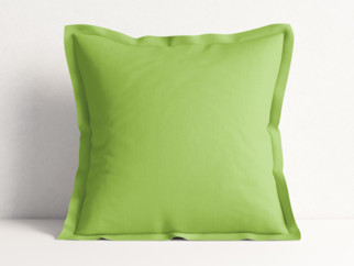 Poszewka na poduszkę z ozdobną kantą bawełniana - zielona