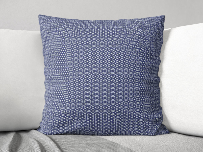 Poszewka na poduszkę bawełniana - geometryczne kształty na ciemnoniebieskim