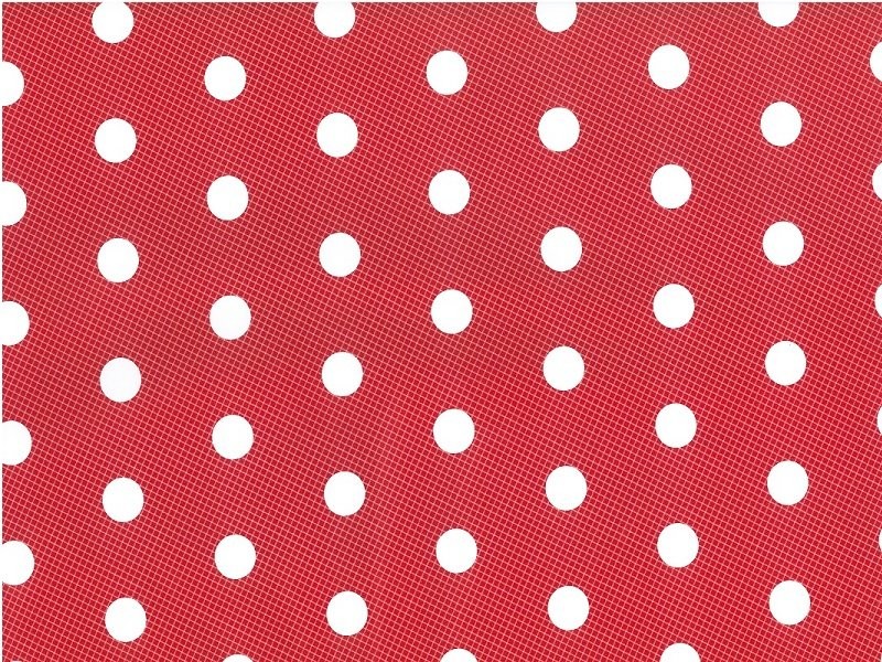 Cerata na stół na metry - białe kropki na czerwonym