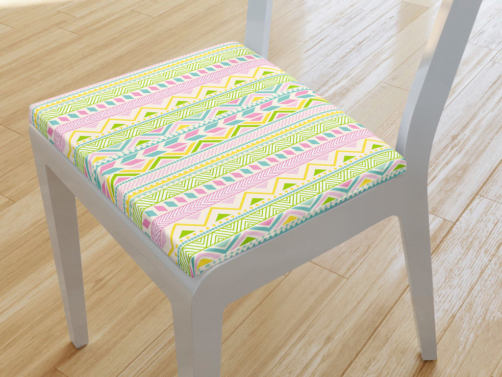 Kwadratowa poduszka na krzesło 38x38 cm Loneta - wiosenne wzory