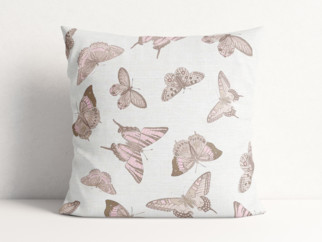 Poszewka na poduszkę dekoracyjna Loneta - różowe motyle