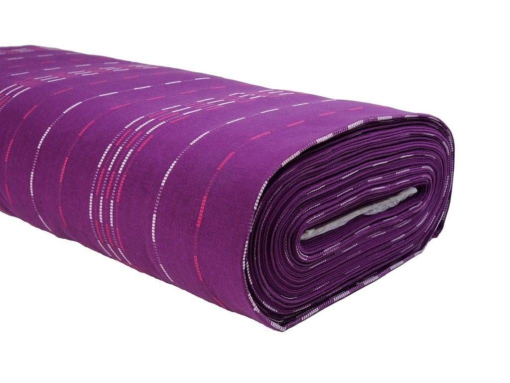 Mocna tkanina bawełniana Kanafas 230 g/m2 - fioletowa w paski