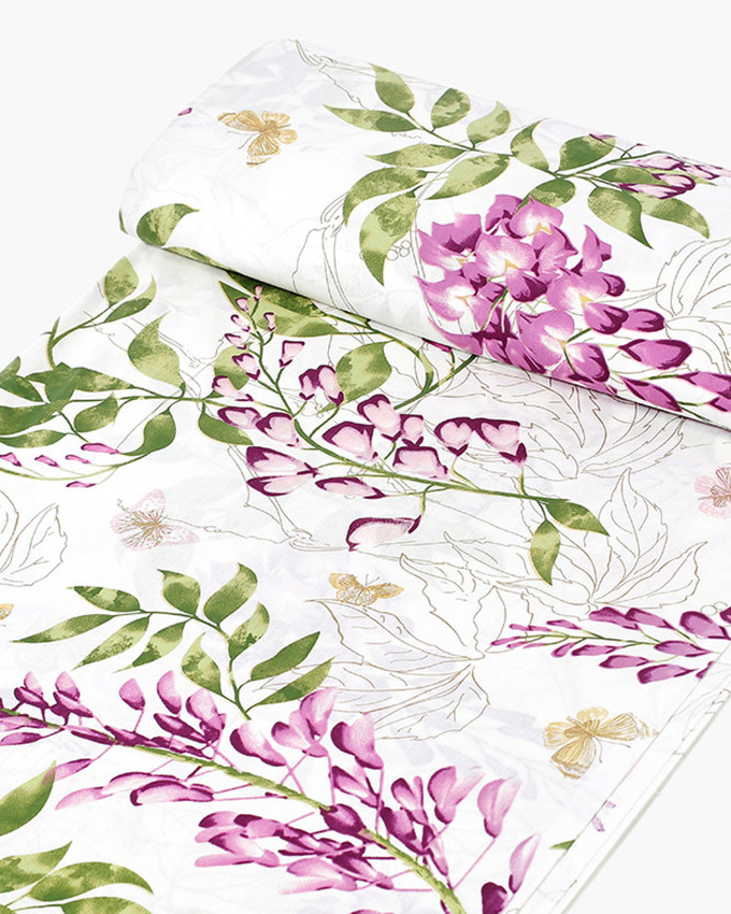 Płótno bawełniane Deluxe - kwiaty wisterii