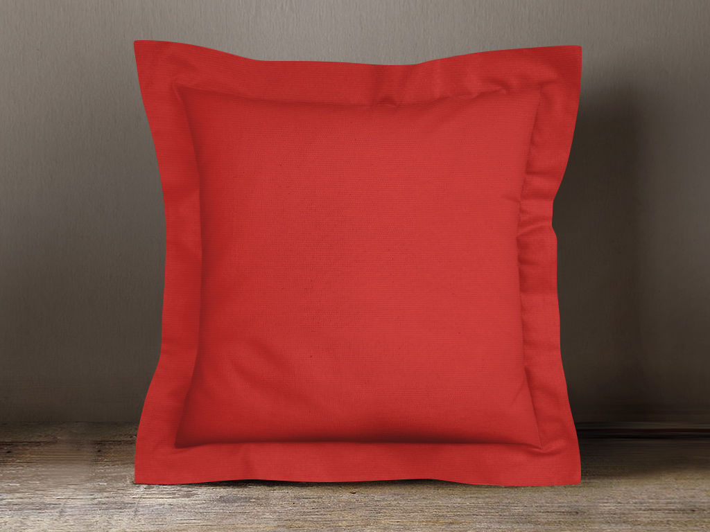 Poszewka na poduszkę z ozdobną kantą dekoracyjna Loneta - czerwona