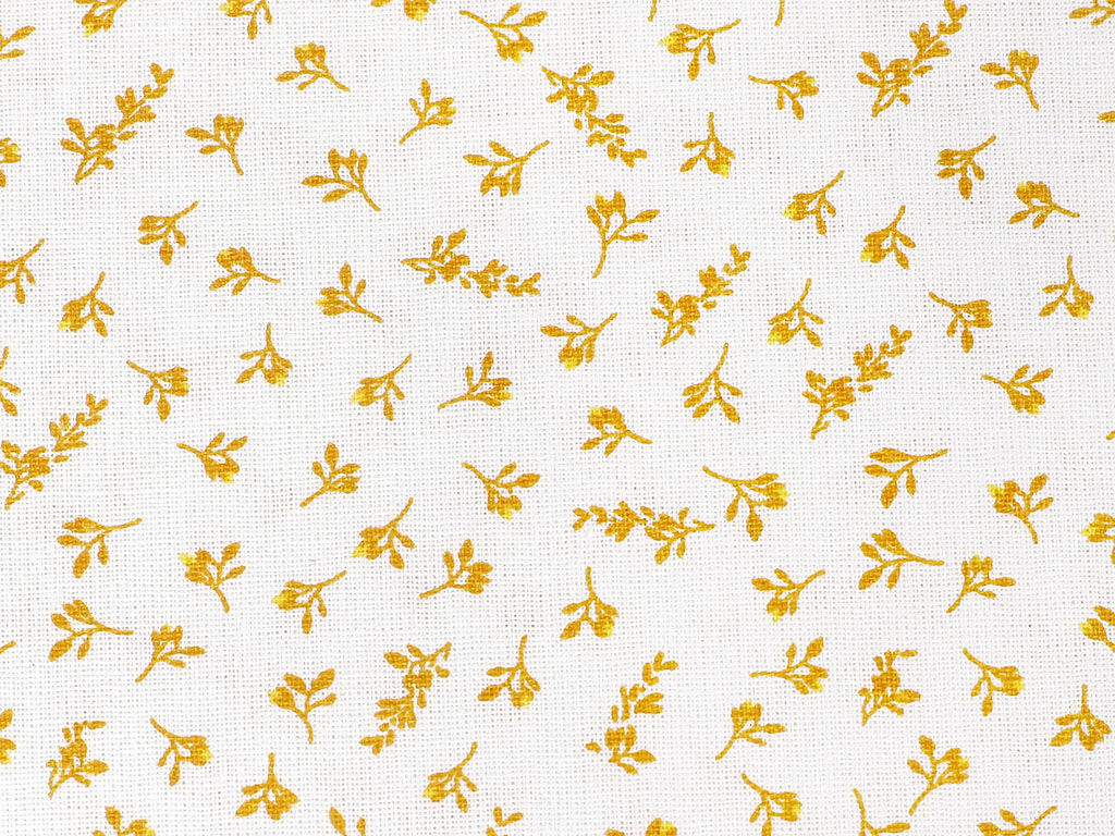 Płótno bawełniane - małe żółte kwiatki