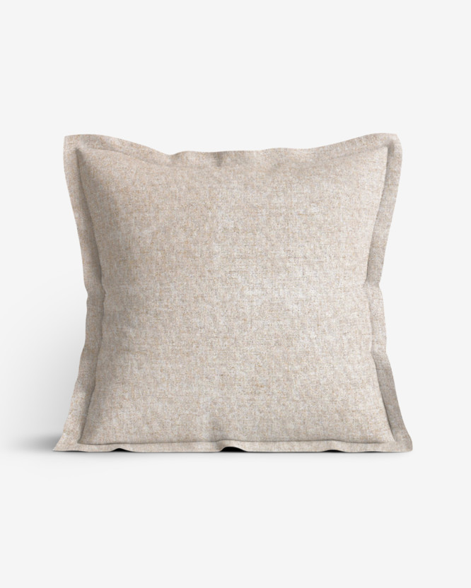 Poszewka na poduszkę z ozdobną kantą dekoracyjna Loneta - beżowa naturalna