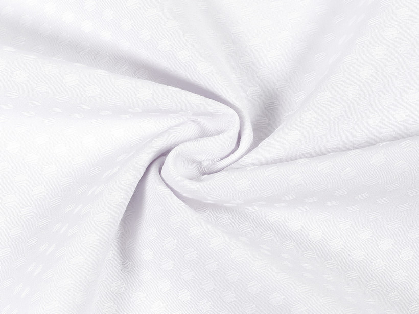 Tkanina obrusowa plamoodporna - biała z kropkami