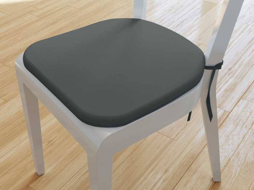 Zaokrąglona poduszka na krzesło 39x37 cm Loneta - antracytowa
