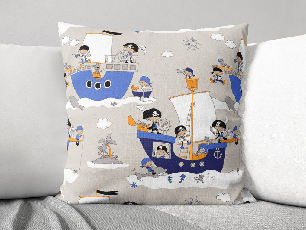 Poszewka na poduszkę bawełniana dla dzieci - piraci