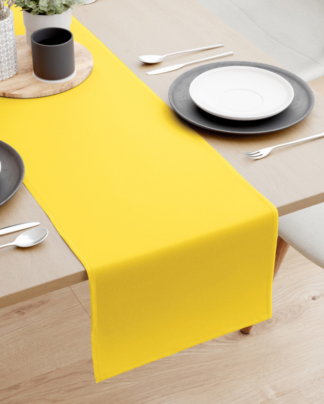 Bieżnik na stół z płótna bawełnianego - żółty