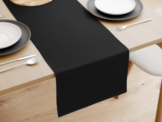 Bieżnik na stół z płótna bawełnianego - czarny