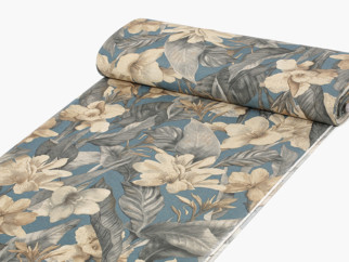Tkanina dekoracyjna Loneta - kwiaty tropikalne - szer. 140, 280cm