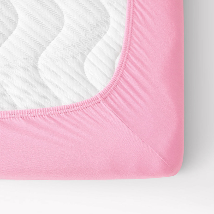Prześcieradło jersey Exclusive z gumką na wysoki materac - różowe