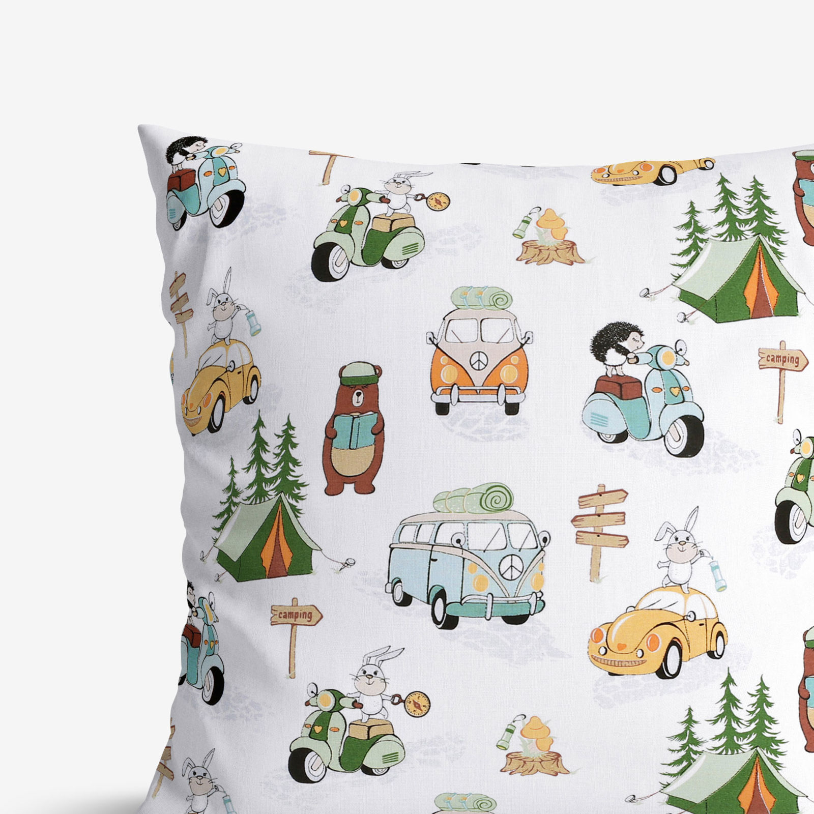 Poszewka na poduszkę bawełniana dla dzieci - zwierzaki na wakacjach