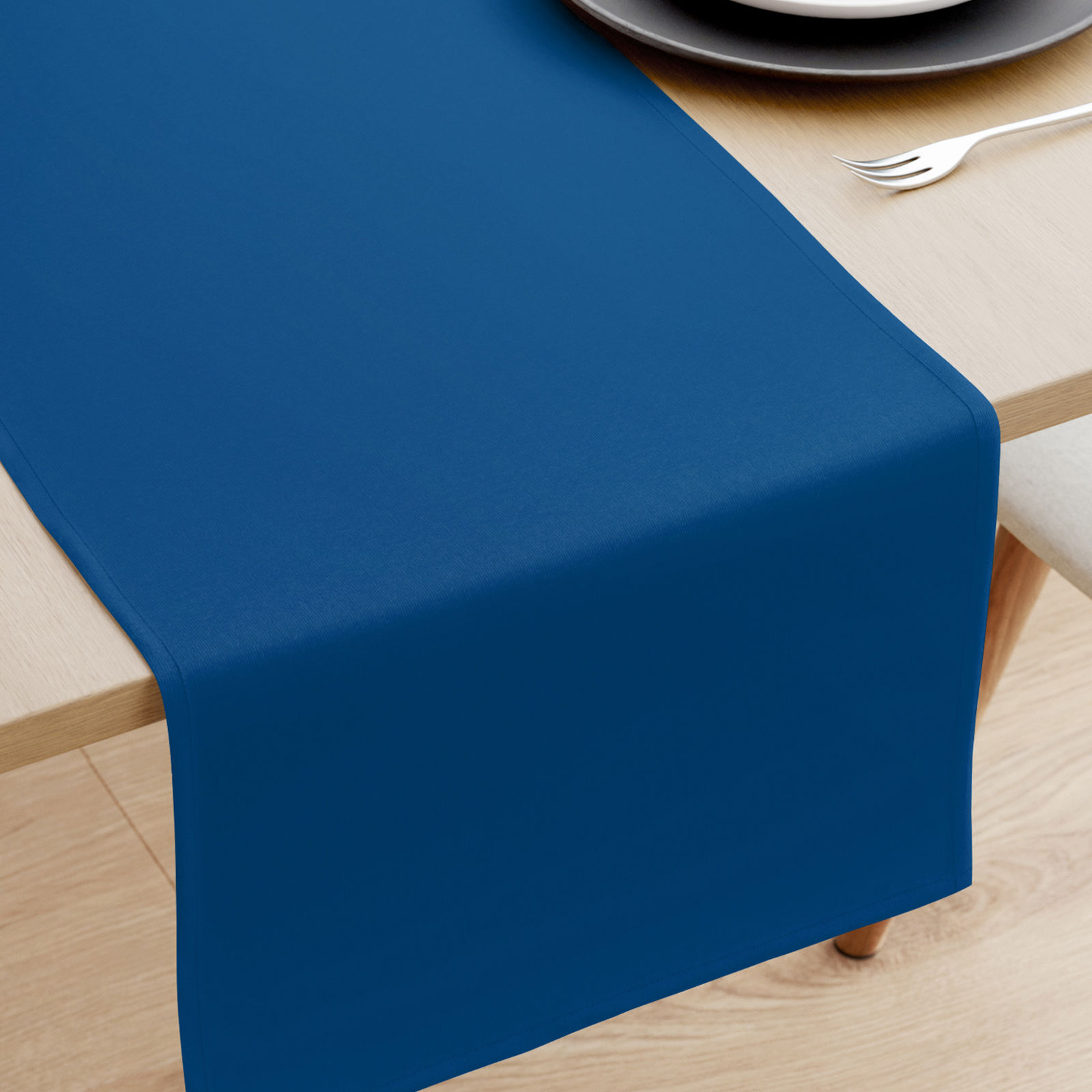 Bieżnik na stół z płótna bawełnianego - błękit królewski
