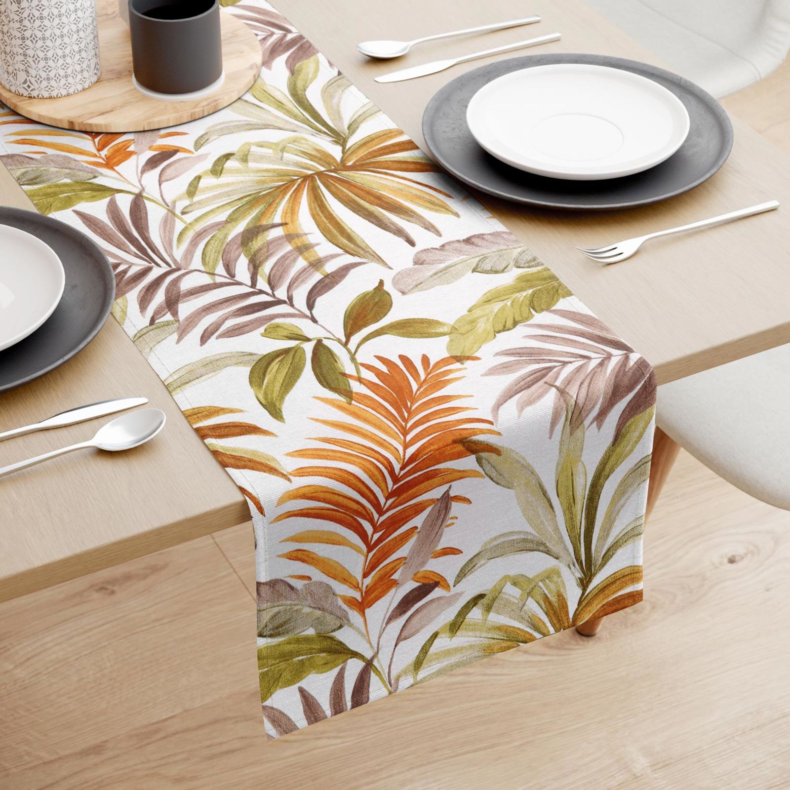 Bieżnik na stół Loneta - kolorowe liście palmowe