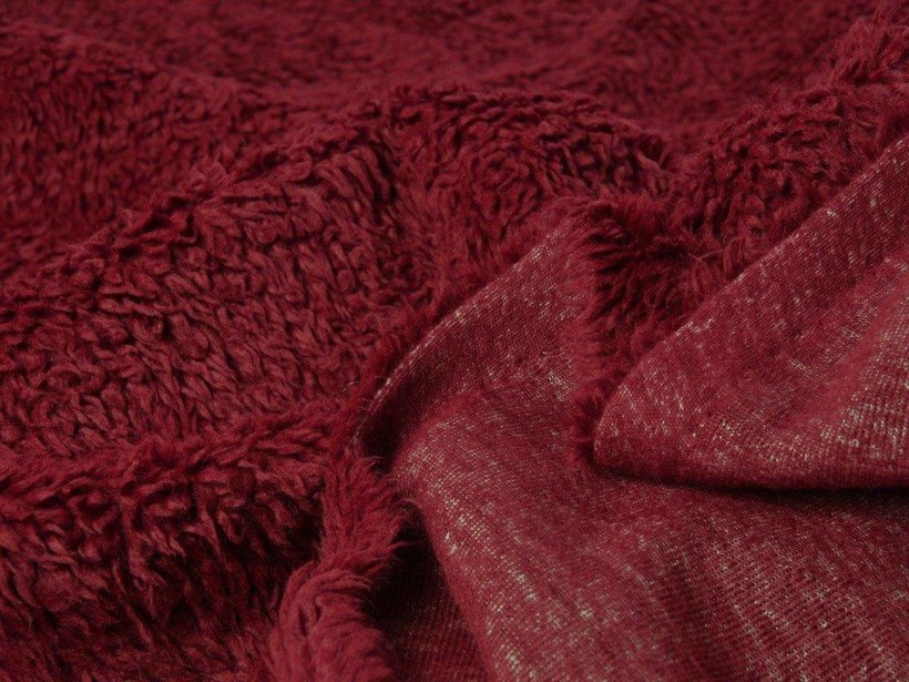 Sztuczne futro na metry - Teran 430 burgundowy czerwony