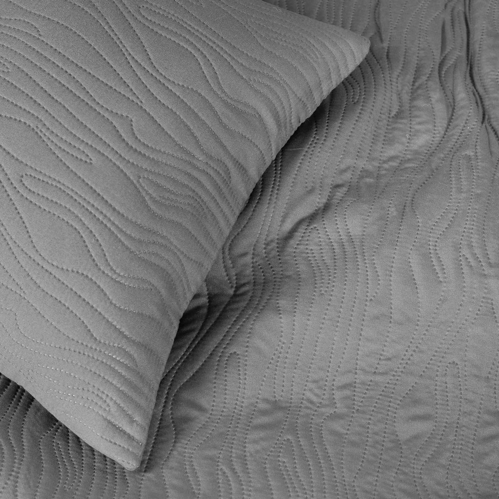 Narzuta na łóżko - szaro-biała