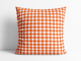 Poszewka na poduszkę dekoracyjna Menorca - pomarańczowo-biała kratka