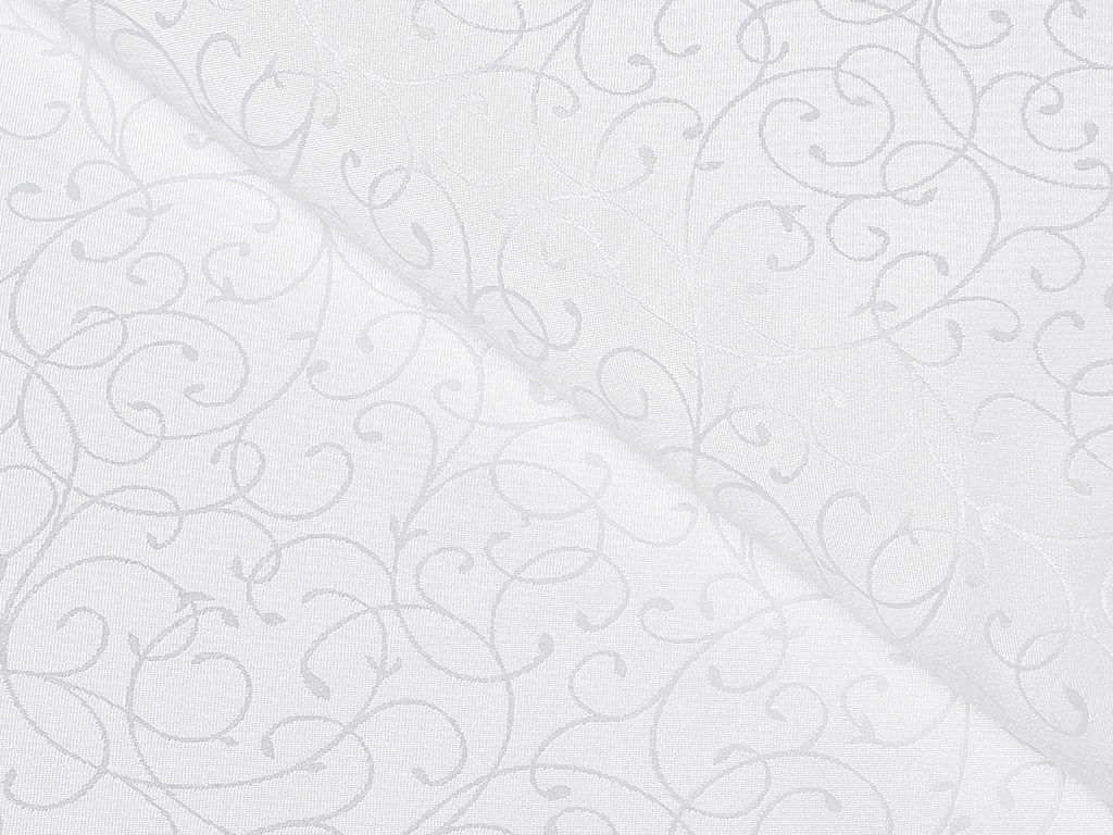 Luksusowa tkanina obrusowa dekoracyjna - biały rysunek