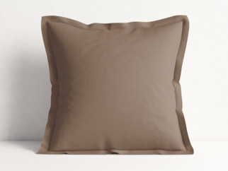 Poszewka na poduszkę z ozdobną kantą bawełniana - brązowa