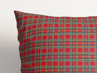 Poszewka na poduszkę dekoracyjna Loneta - mała czerwona kratka