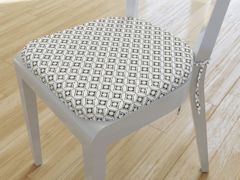Zaokrąglona poduszka na krzesło 39x37 cm Loneta - figury geometryczne