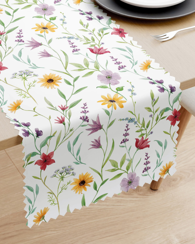 Bieżnik na stół plamoodporny - kolorowe kwiaty wiosenne