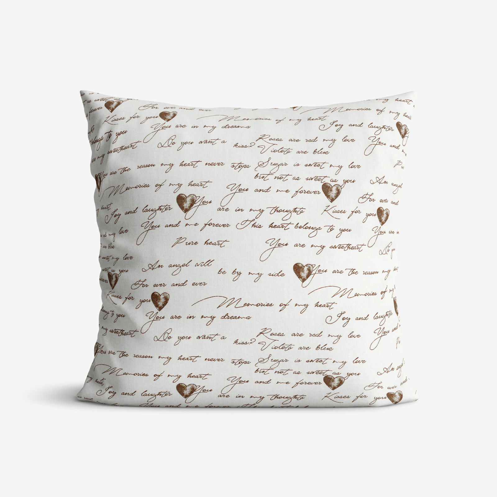 Poszewka na poduszkę bawełniana - tekst miłosny