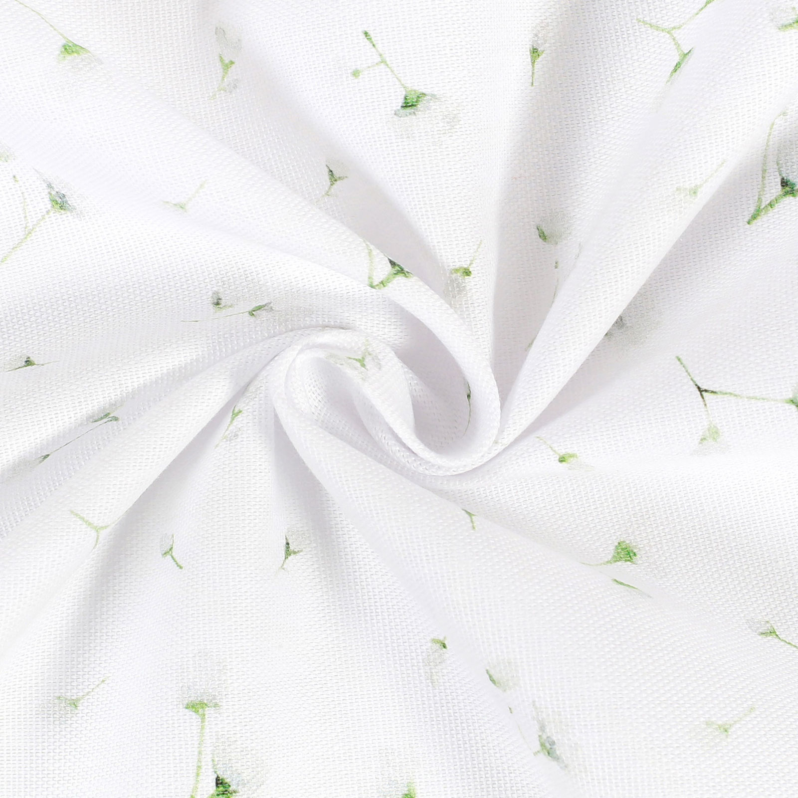 Tkanina dekoracyjna Loneta - drobne kwiatki na białym
