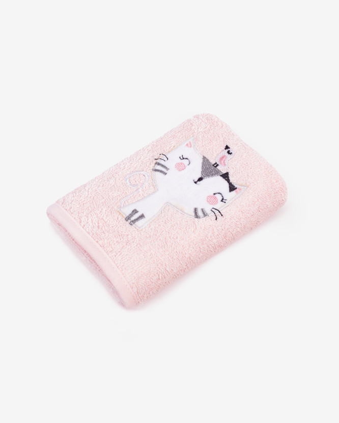 Ręcznik dziecięcy LILI 30x50 cm różowy - kotek