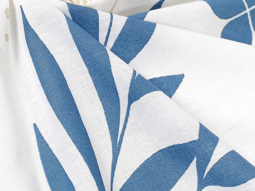 Płótno bawełniane Deluxe - mandale z niebieskimi liśćmi