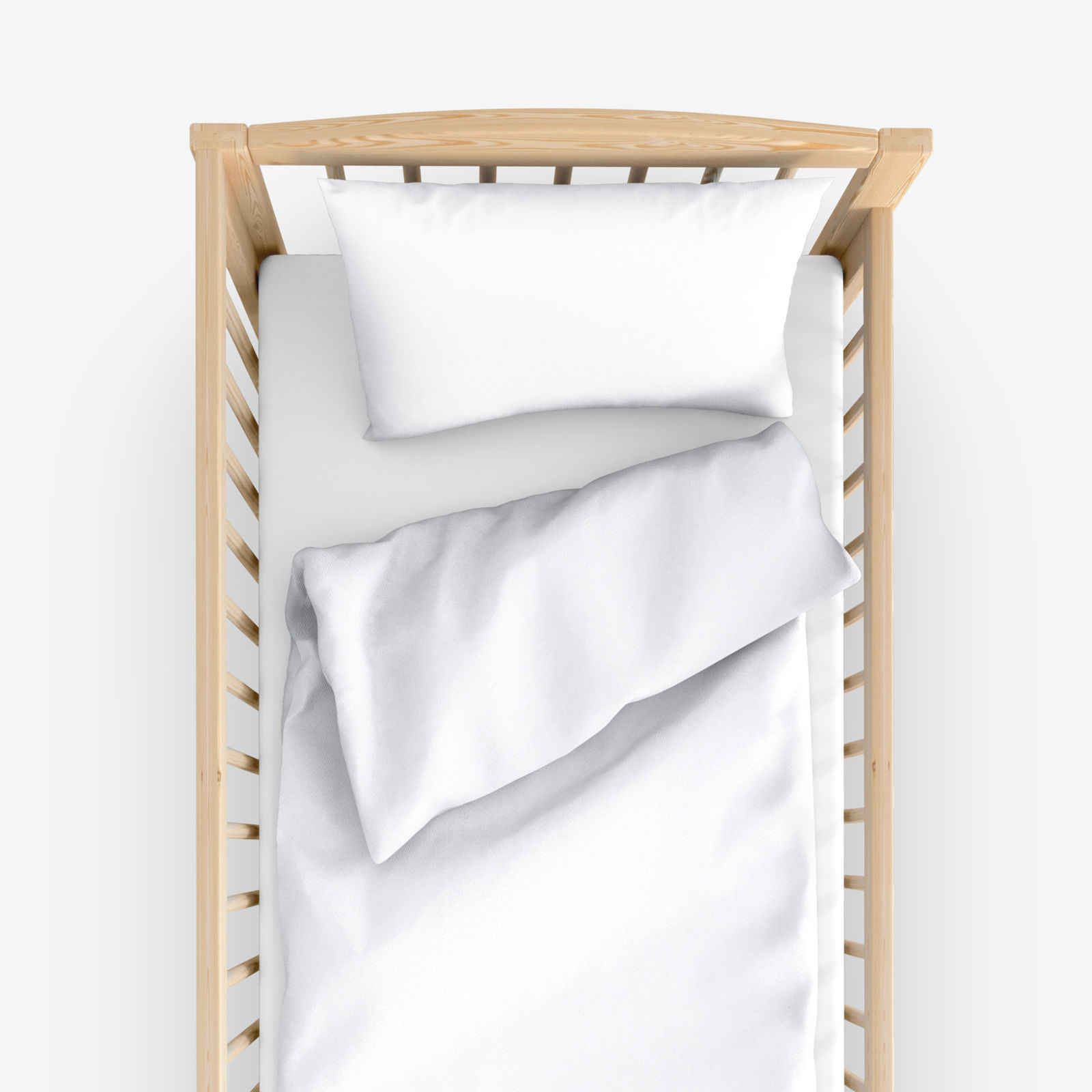 Pościel bawełniana do łóżeczka - biała