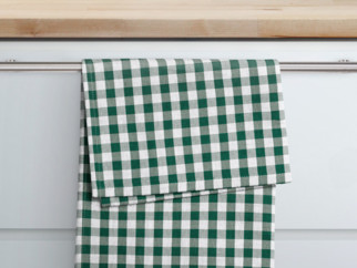 Ścierka kuchenna bawełniana - mała zielono-biała kratka