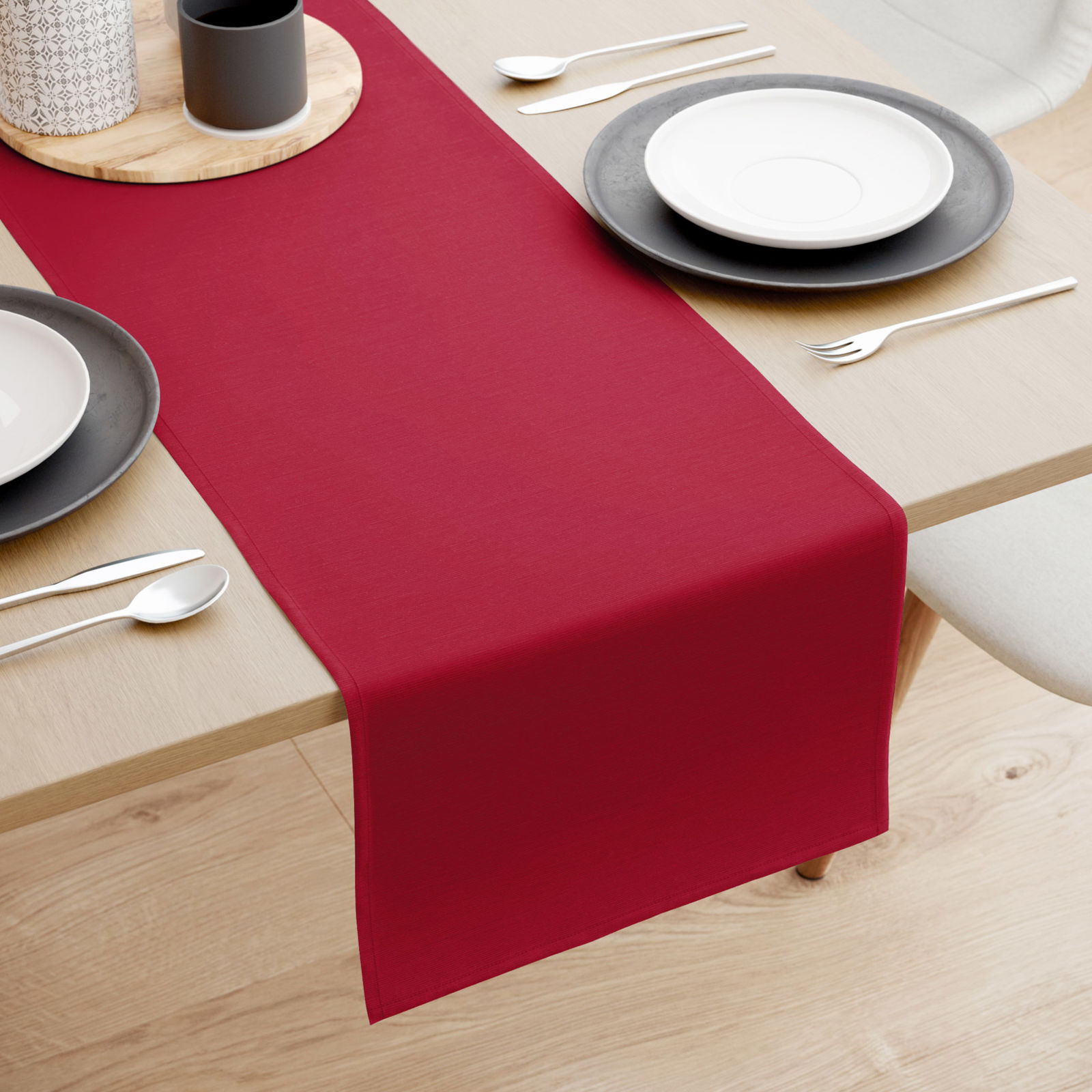 Bieżnik na stół Loneta - UNI burgundowy czerwony