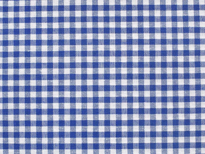 Tkanina dekoracyjna Menorca - mała niebiesko-biała kratka