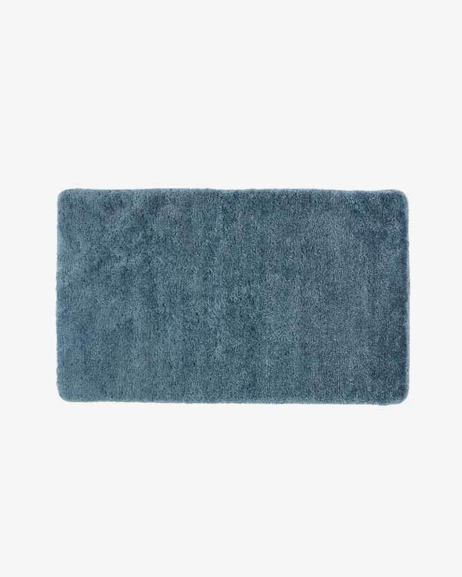 Dywanik łazienkowy z długim włosiem - niebieski 60x100 cm