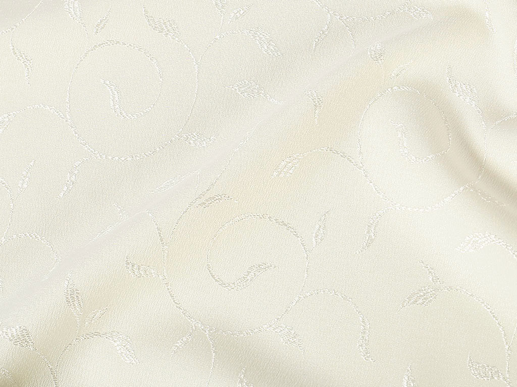 Luksusowa tkanina obrusowa plamoodporna - kremowa z dużymi ornamentami